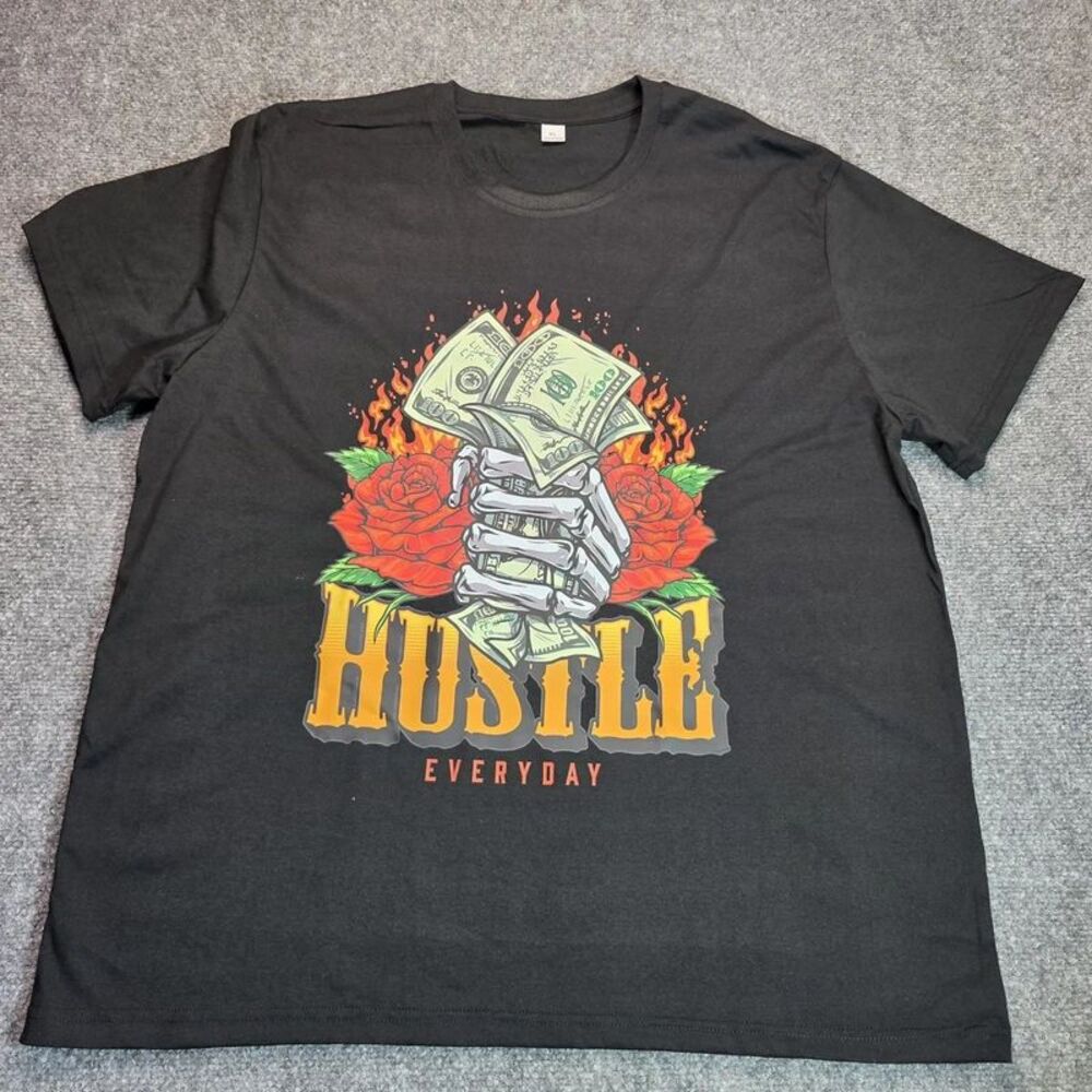 Men’s Hustler Everyday Money Graphic T-Shirt Black XL